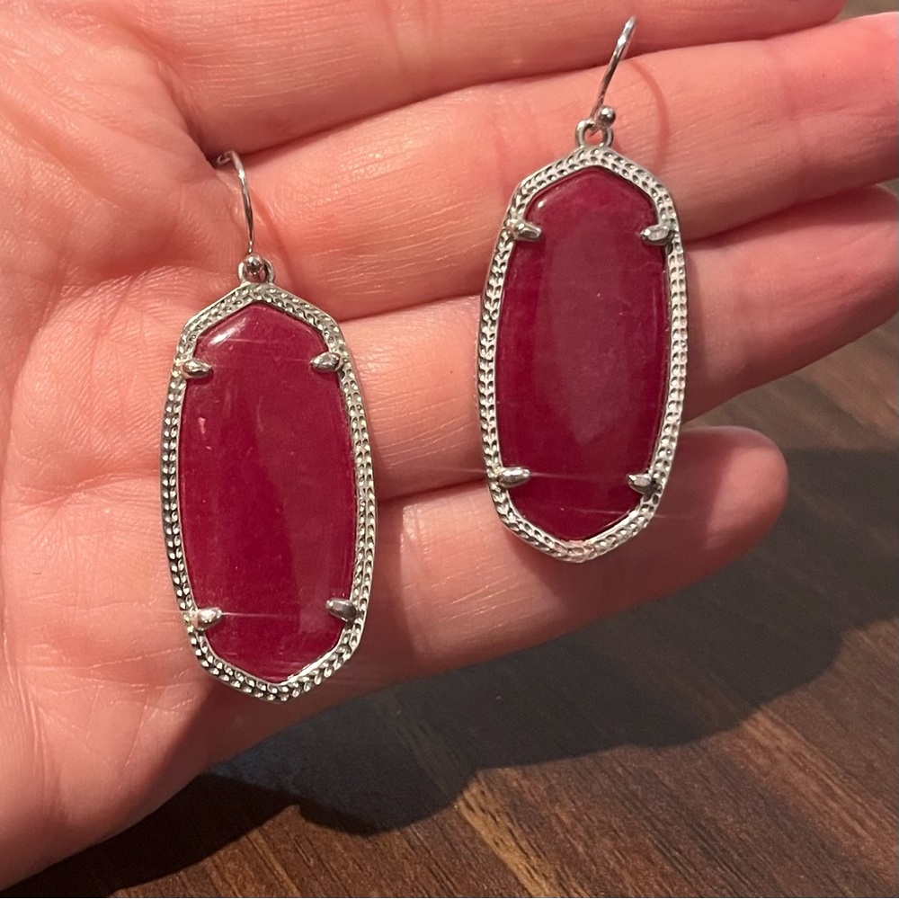 Kendra Scott - Maroon & Silver Earrings
